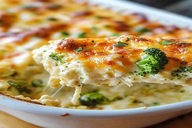 Keto Chicken Broccoli Casserole Bake with Cheese