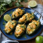 Keto Cilantro Lime Shrimp Stuffed Poblano Peppers