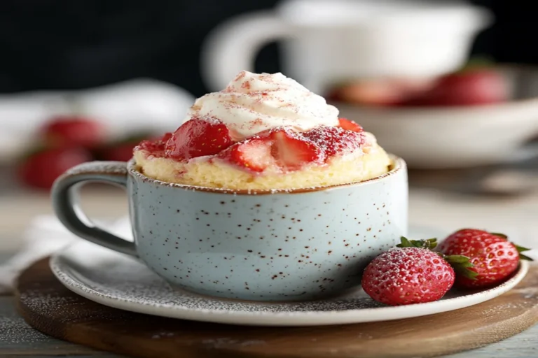 Protein Strawberry Vanilla Mug Cake