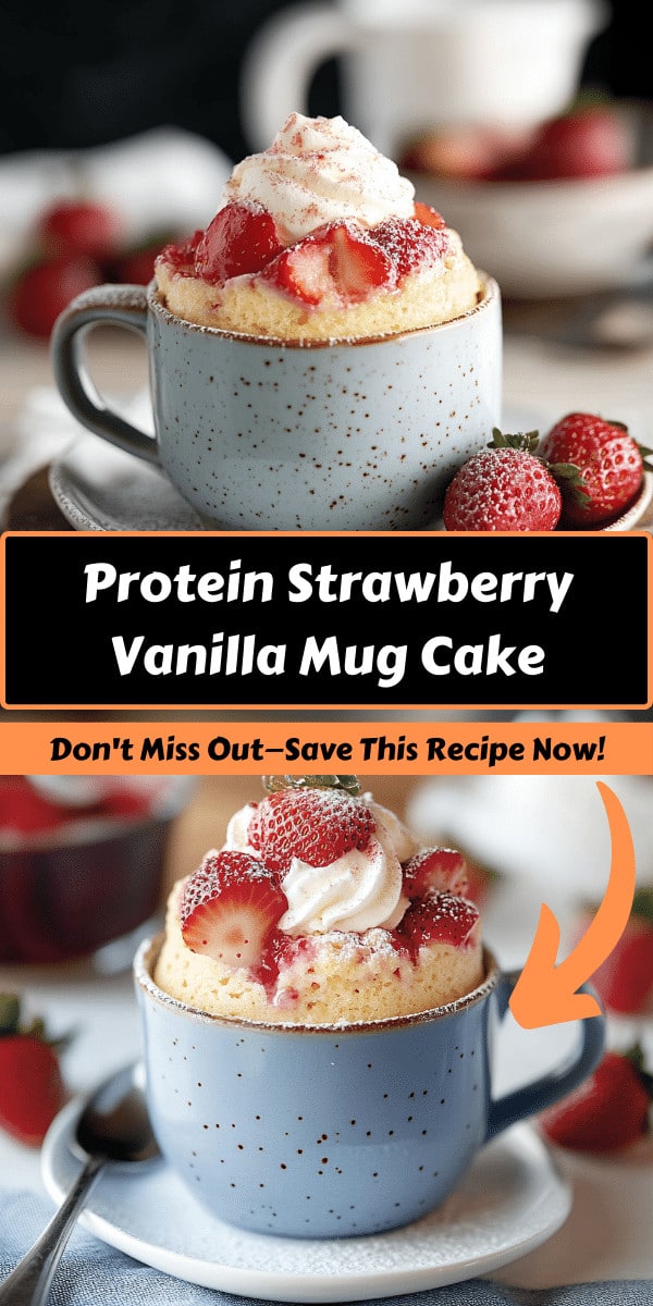 Protein Strawberry Vanilla Mug Cake