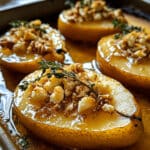 Baked Pears with Goat Cheese, Honey, and Cranberries