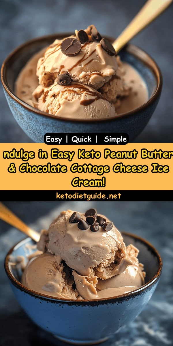 Indulge in Easy Keto Peanut Butter & Chocolate Cottage Cheese Ice Cream!