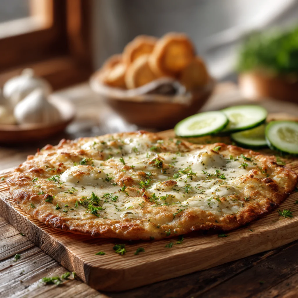 Easy keto Garlic and Butter Flatbread Recipe