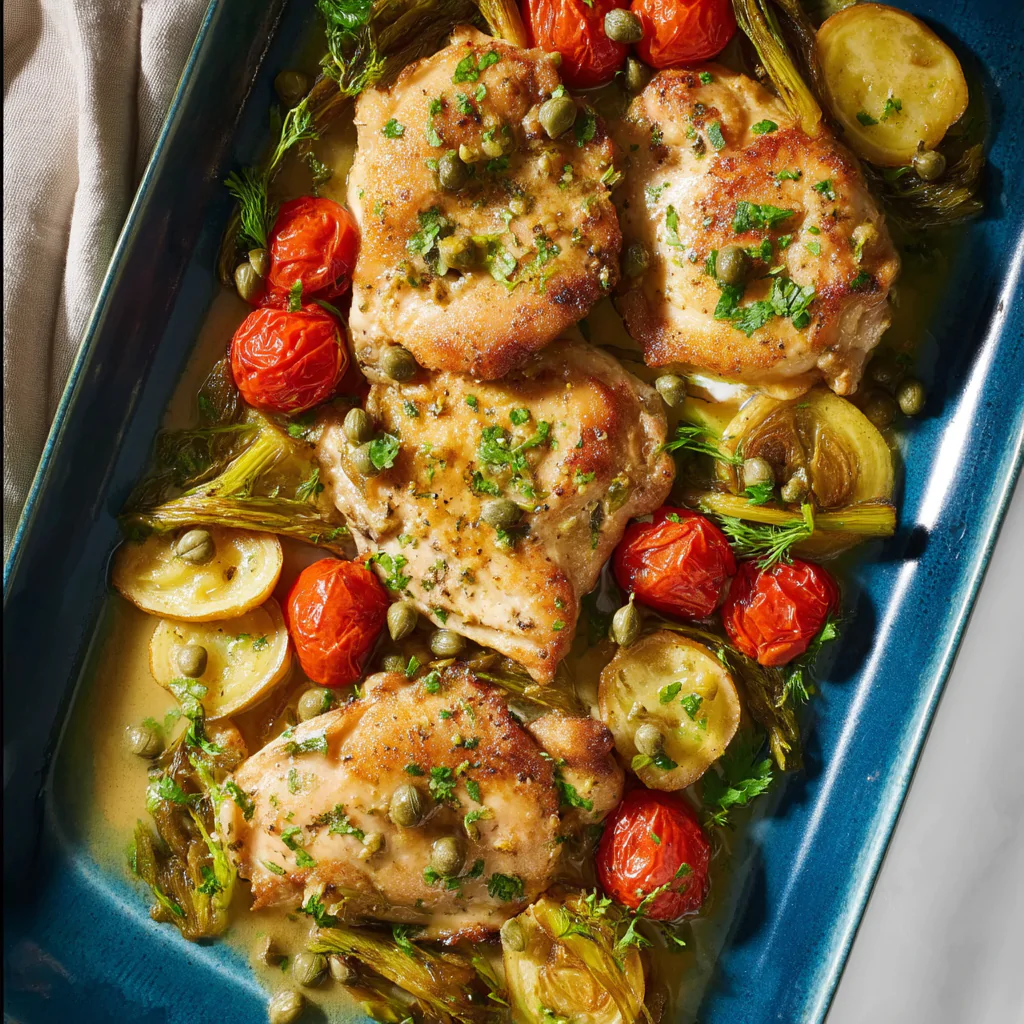 Sheet Pan Chicken Piccata