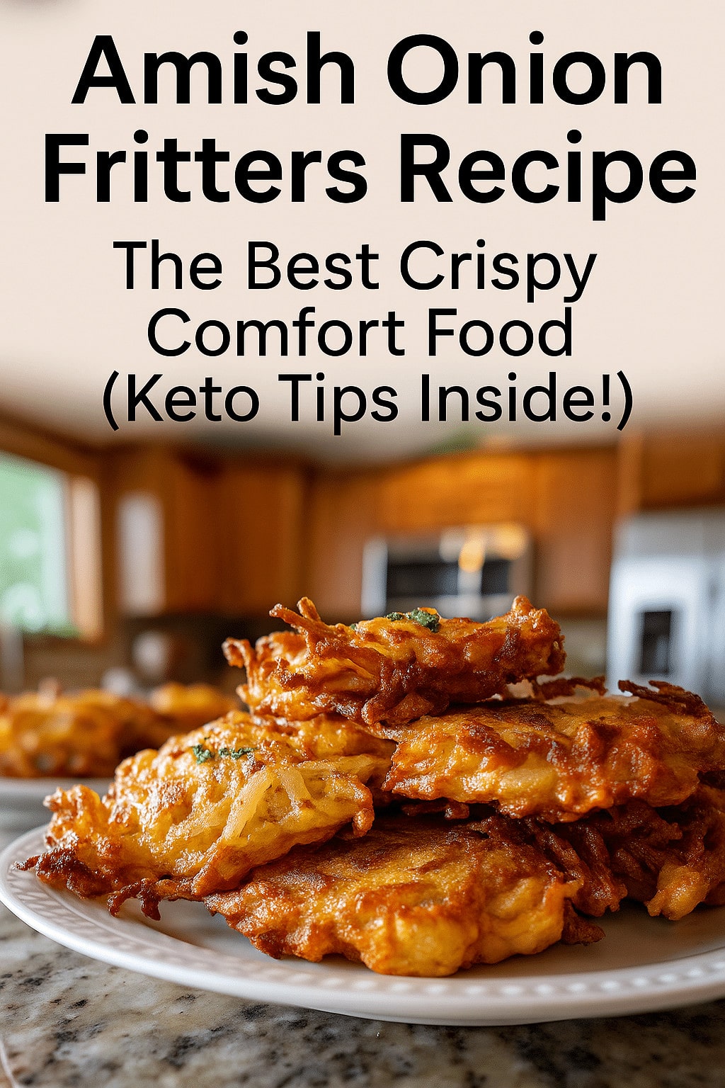 Amish onion fritters fresh from the pan, served with creamy keto dip