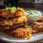 Cabbage Fritters with Feta Dip