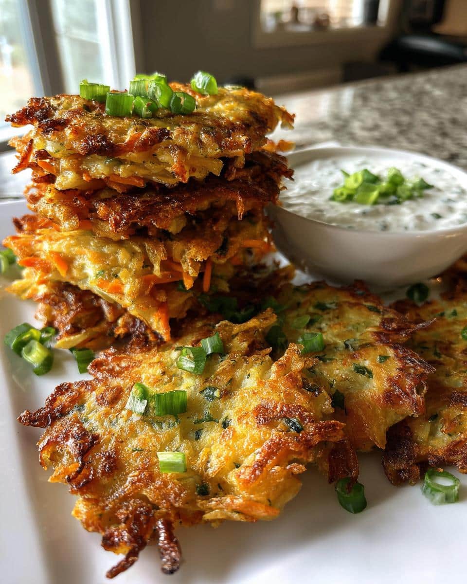 Cabbage Fritters with Feta Dip
