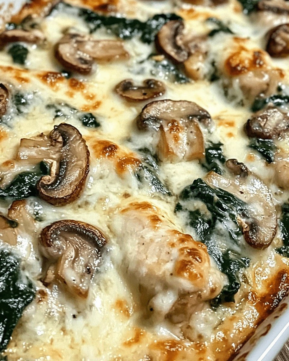 Chicken Spinach and Mushroom Low Carb Oven Dish