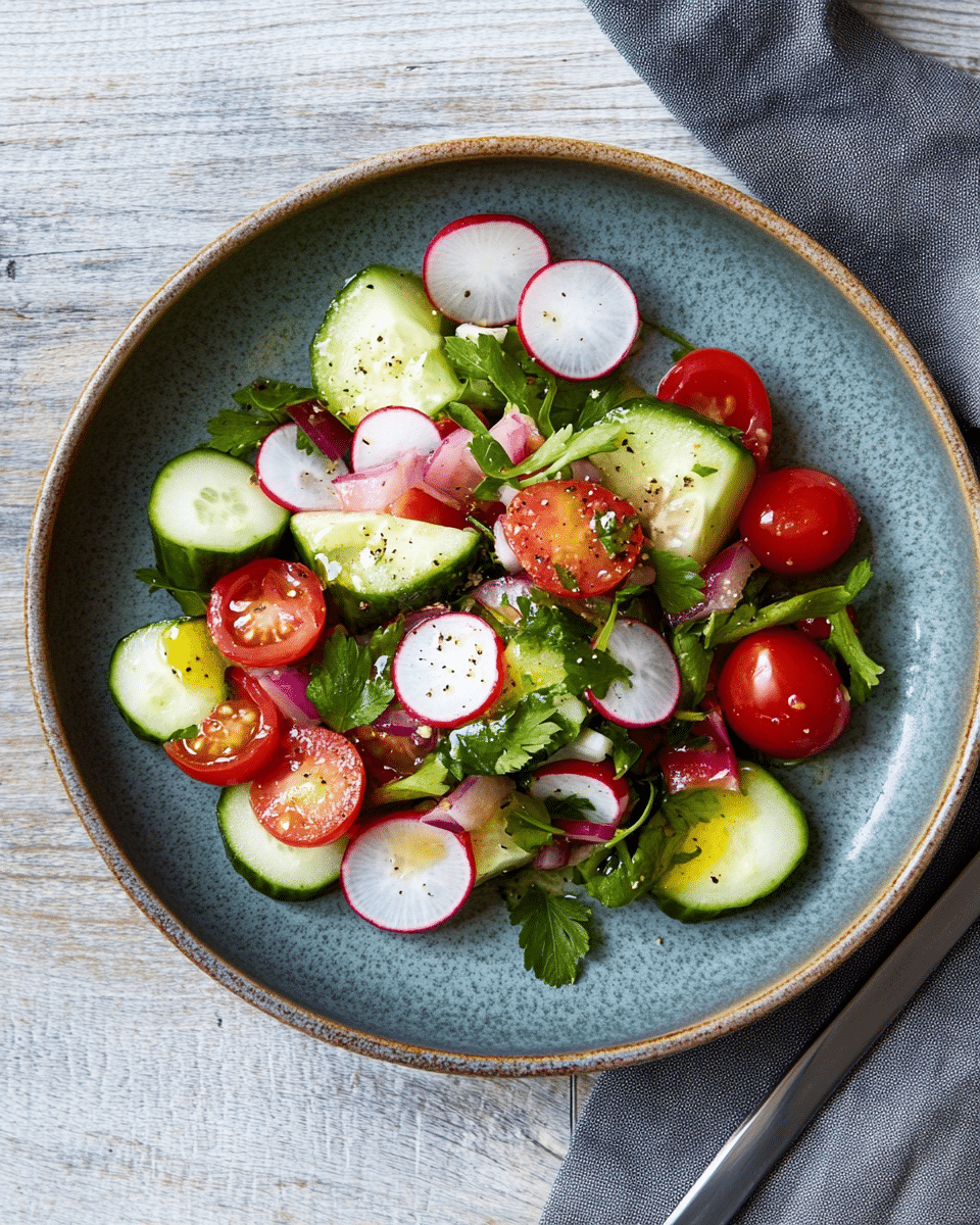 Crisp Cucumber, Radish, and Tomato Salad Recipe