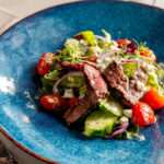 Garlic Steak Bite Salad with Tarragon Dressing