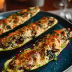 Spinach, Mushroom, and Ricotta Stuffed Zucchini