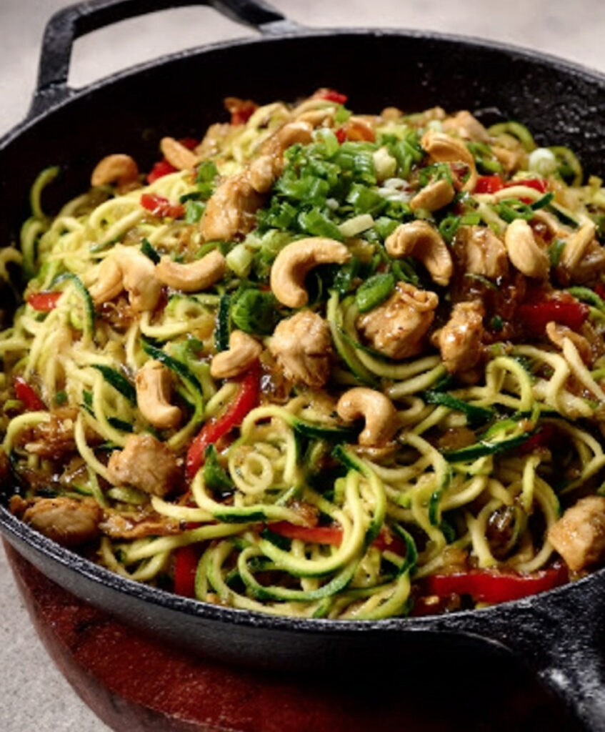 Zoodles with Chicken and Cashews
