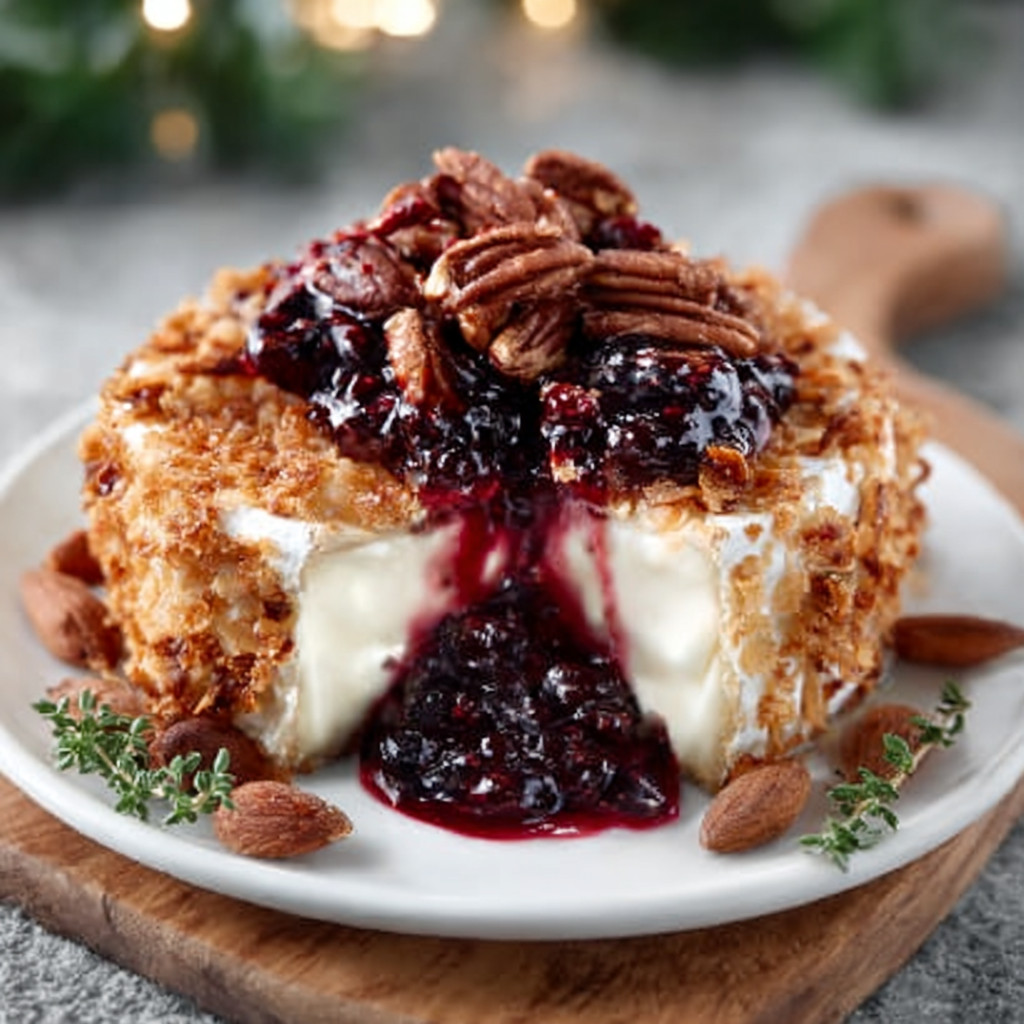 Almond-Crusted Brie with Sugar-Free Berry Sauce is Divine!