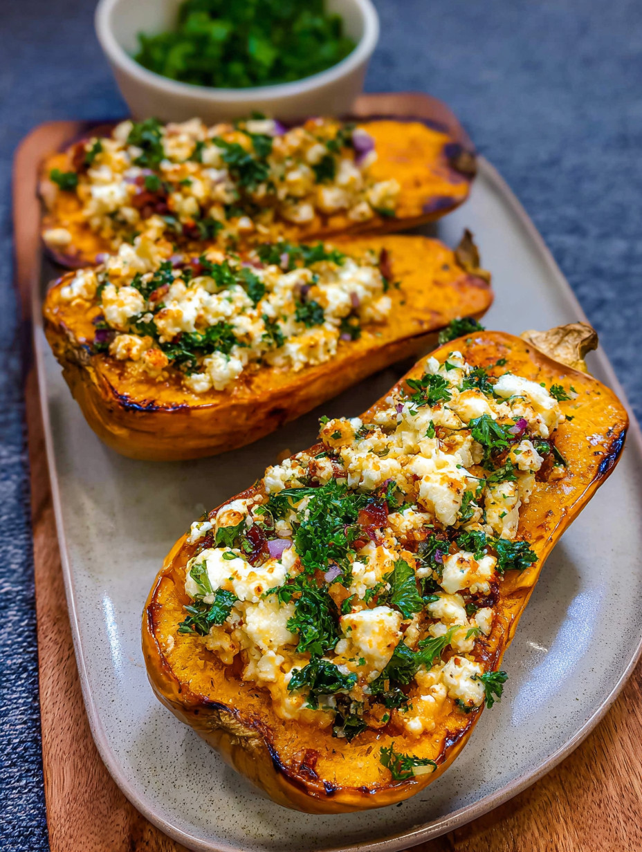 Feta Stuffed Butternut Squash: A Savory Delight Awaits!