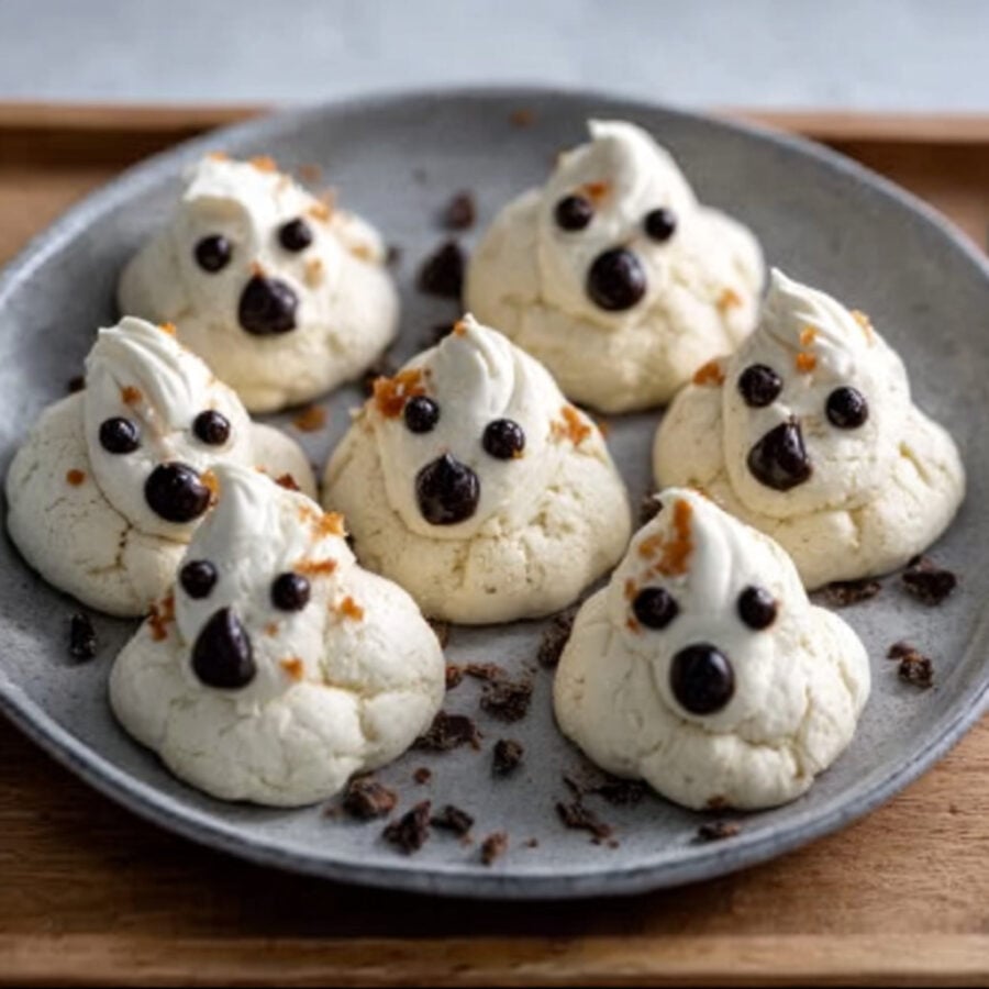 Ghostly Meringue Keto Cookies