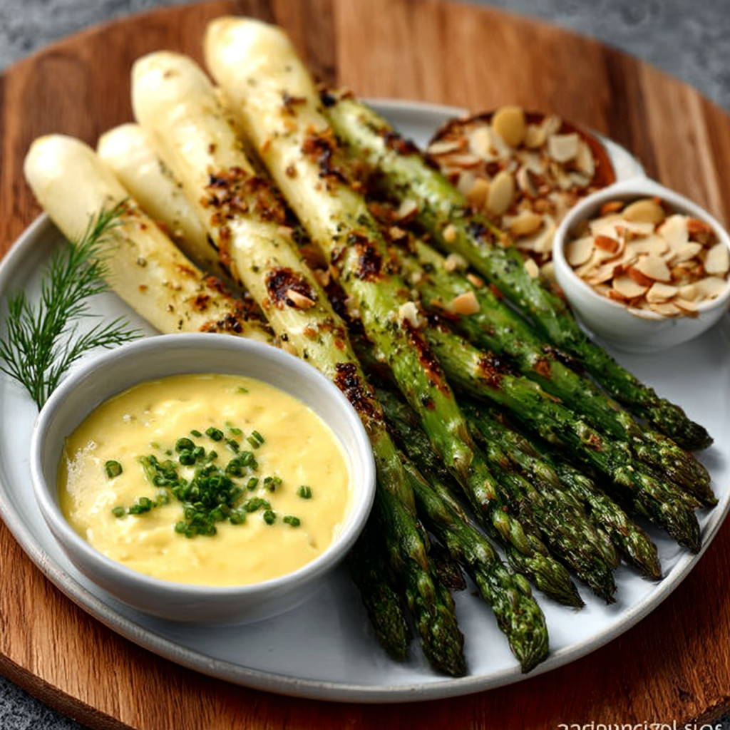 Grilled Asparagus with Almond Hollandaise