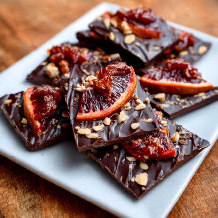 Keto Blood Orange Chocolate Bark