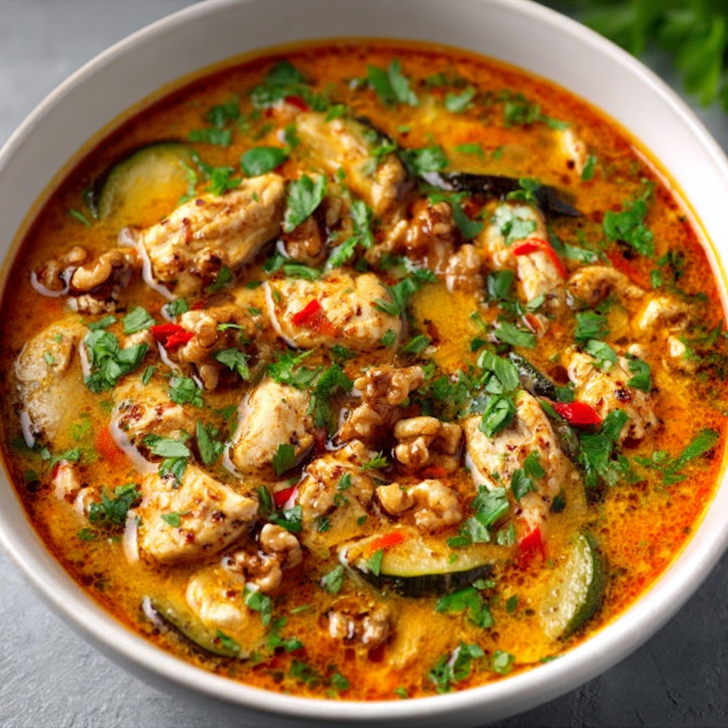 Keto Chicken Soup with Walnut Curry: Easy Comfort Recipe!
