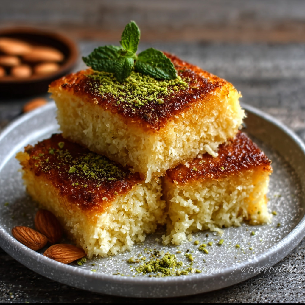 Keto Egyptian Basbousa (Semolina Cake) with Almond Flour is a must-try!