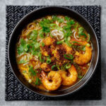 Keto Laksa with Shirataki Noodles & Prawn Broth