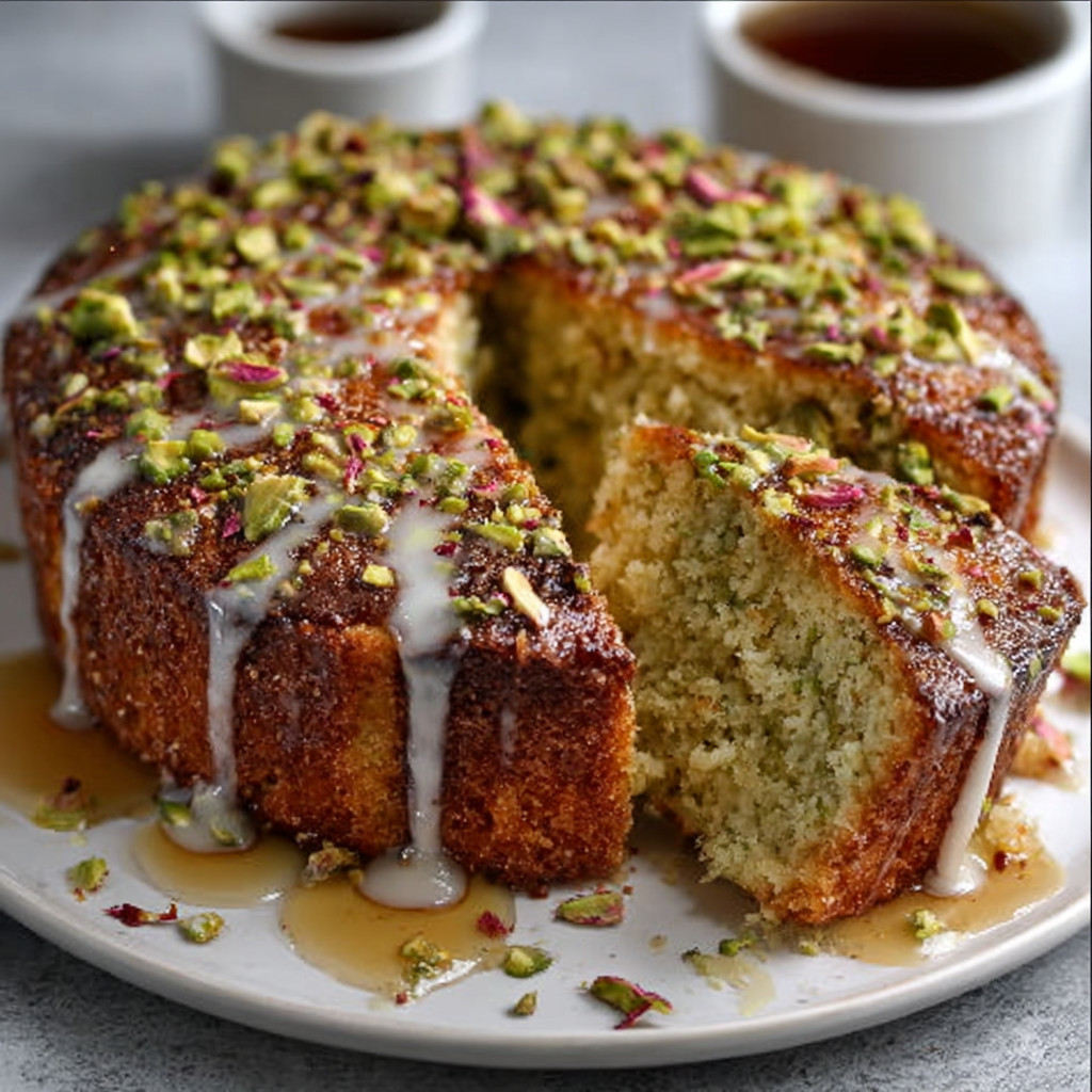 Keto Pistachio-Rose Water Almond Cake is divine!