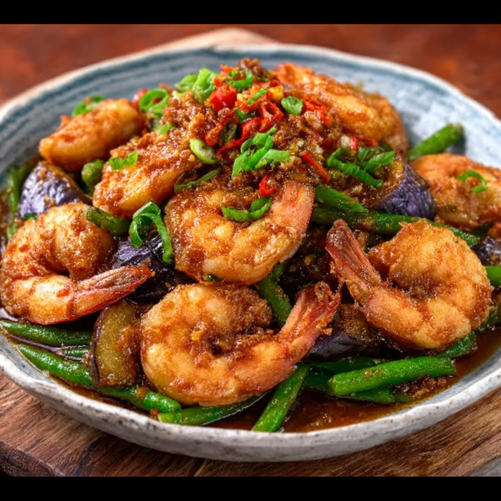 Keto Prawn Sambal with Eggplant Stir Fry: A Delicious Delight!