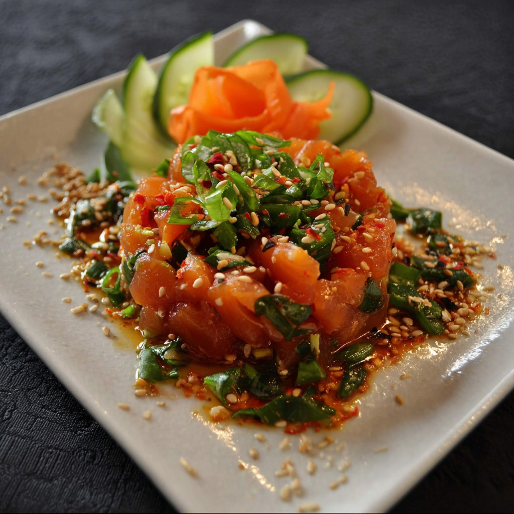 Keto Salmon Tartare with Ginger and Sesame delights!