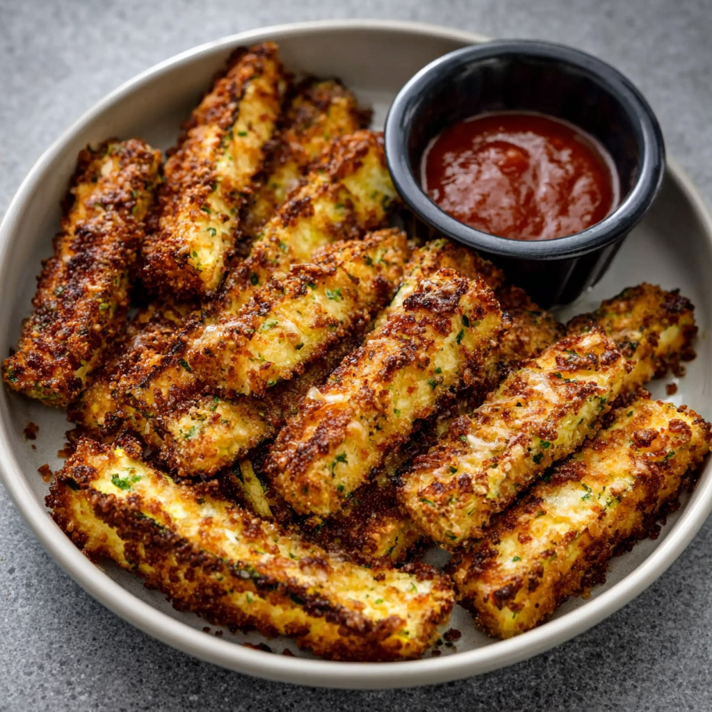 Parmesan Zucchini Fries (Airfryer) that Crunch Delightfully!