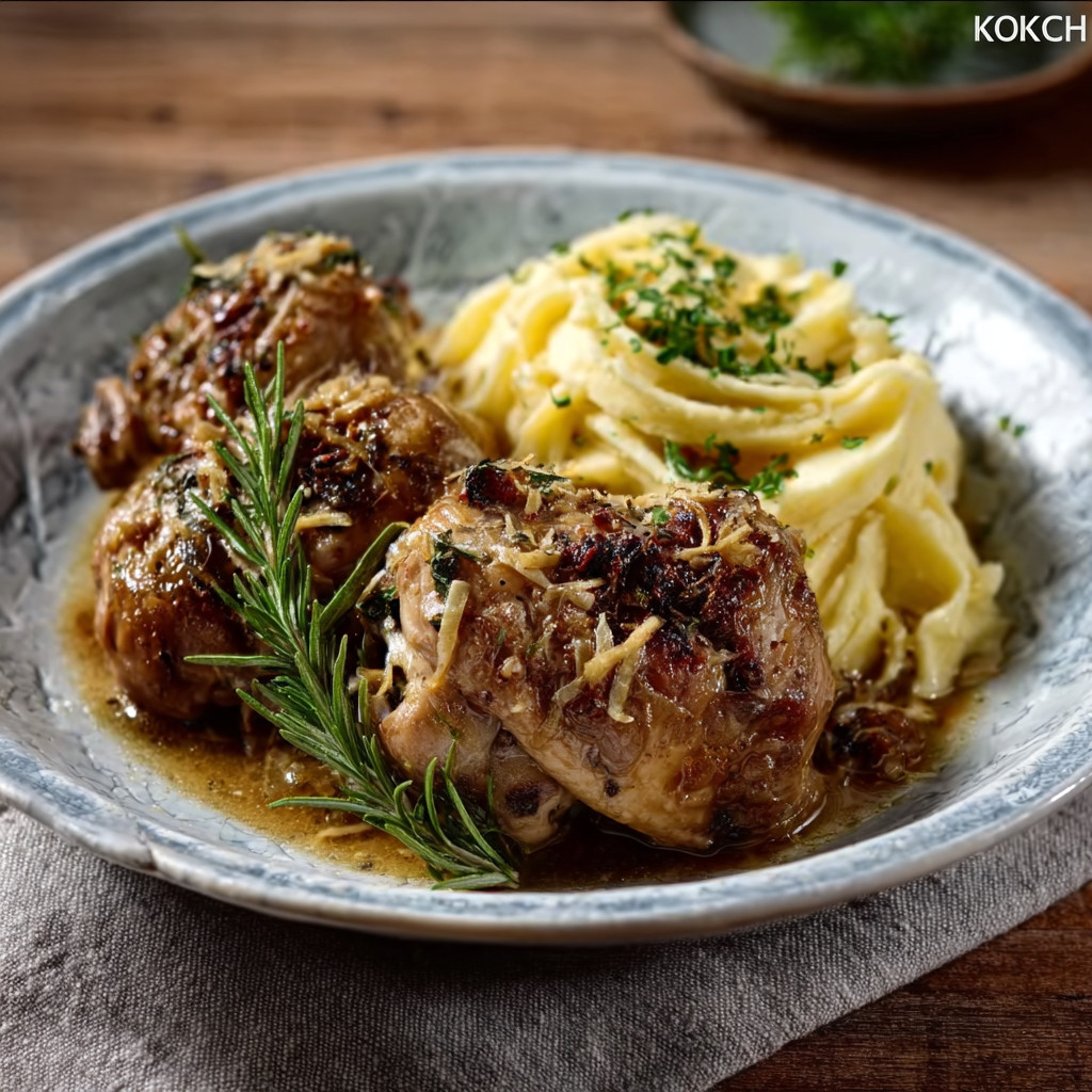 Rosemary Garlic Chicken with Cauli Purée delights any palate!