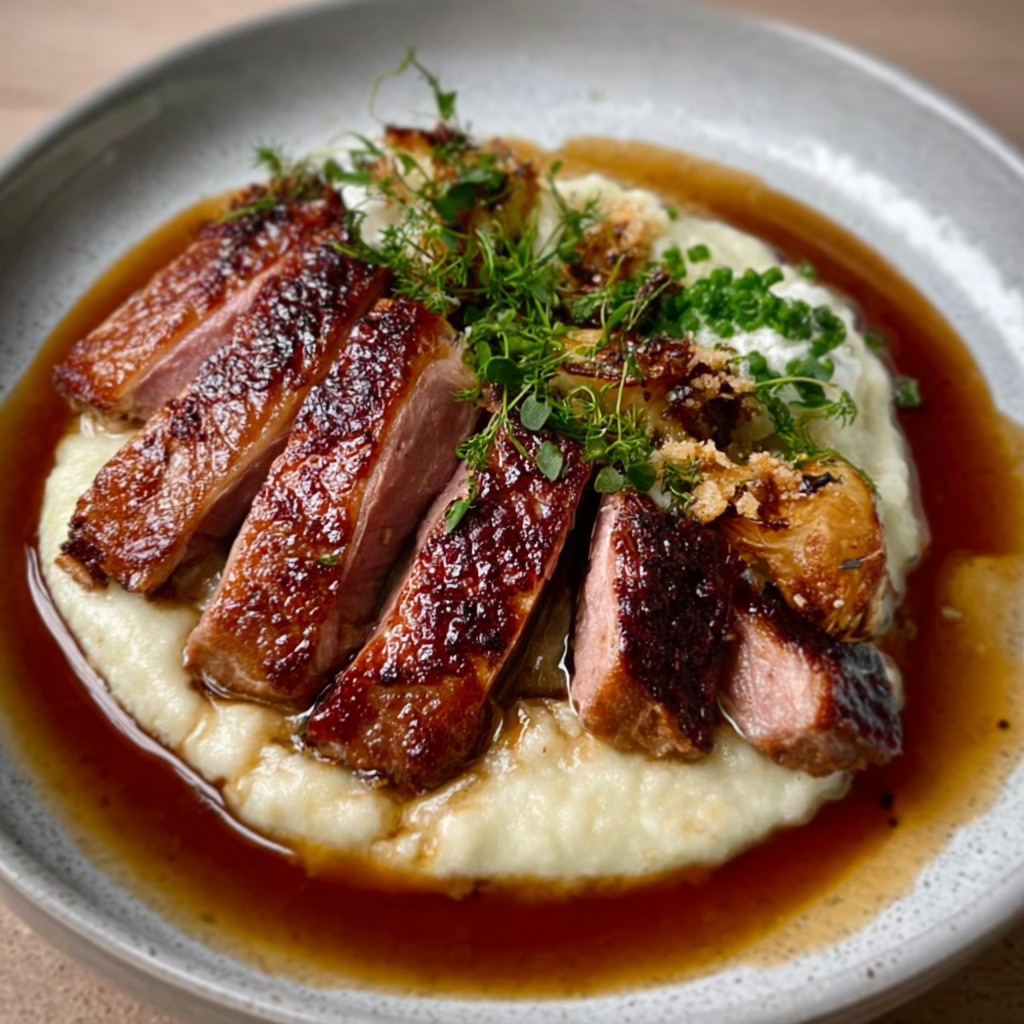 Seared Duck Breast with Cauliflower Purée: A Delicate Recipe to Impress!