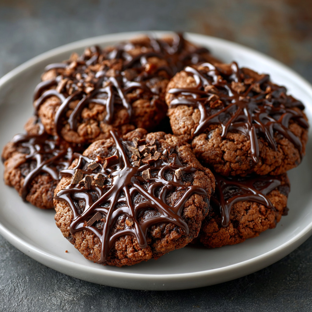Spooky Keto Chocolate Spider Web Cookies for Halloween Fun