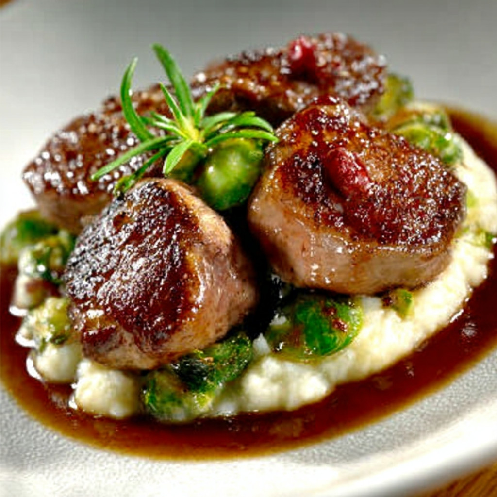 Venison with Brussels Sprout Purée