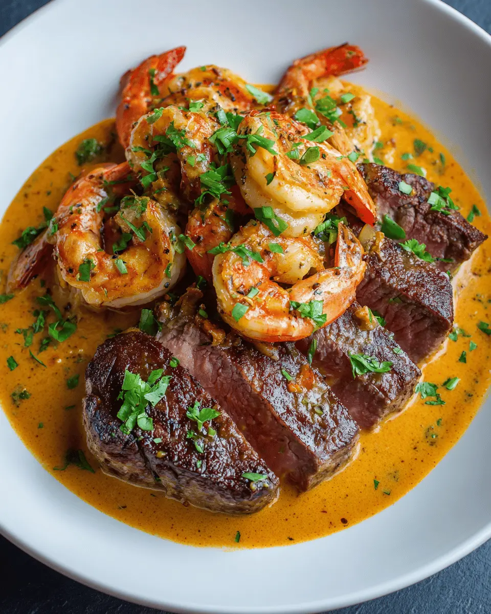 Steak with Shrimp and Lobster Sauce: An Indulgent Delight