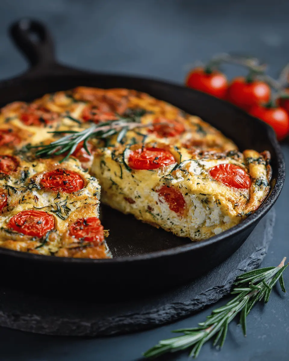 Zucchini frittata with tomato and cottage cheese Second Image