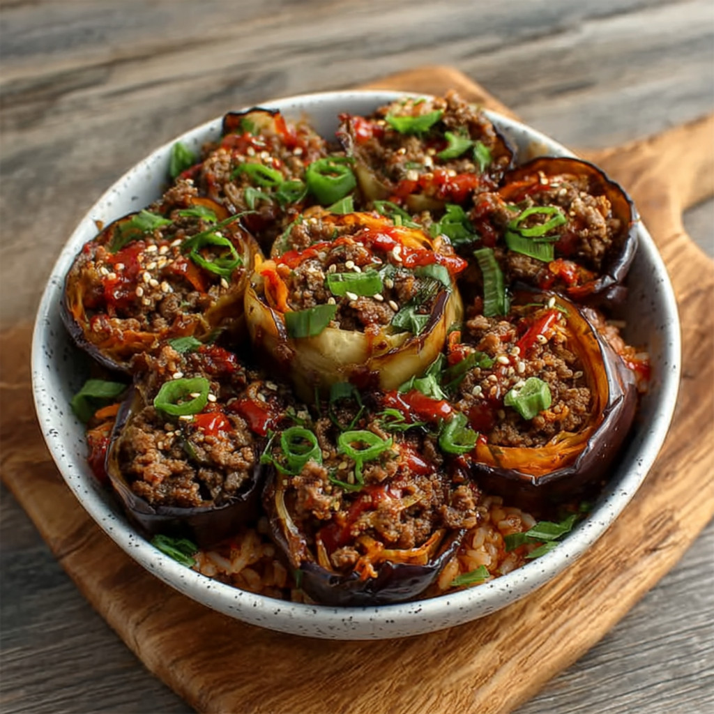 Eggplant & Minced Beef Keto Bao Bowls: A Flavorful Delight!