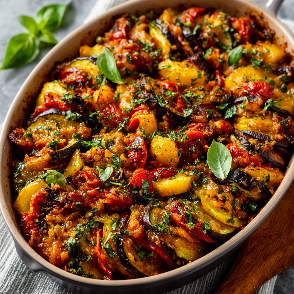 French Garlic Herb Ratatouille Bake: A Flavorful Delight!