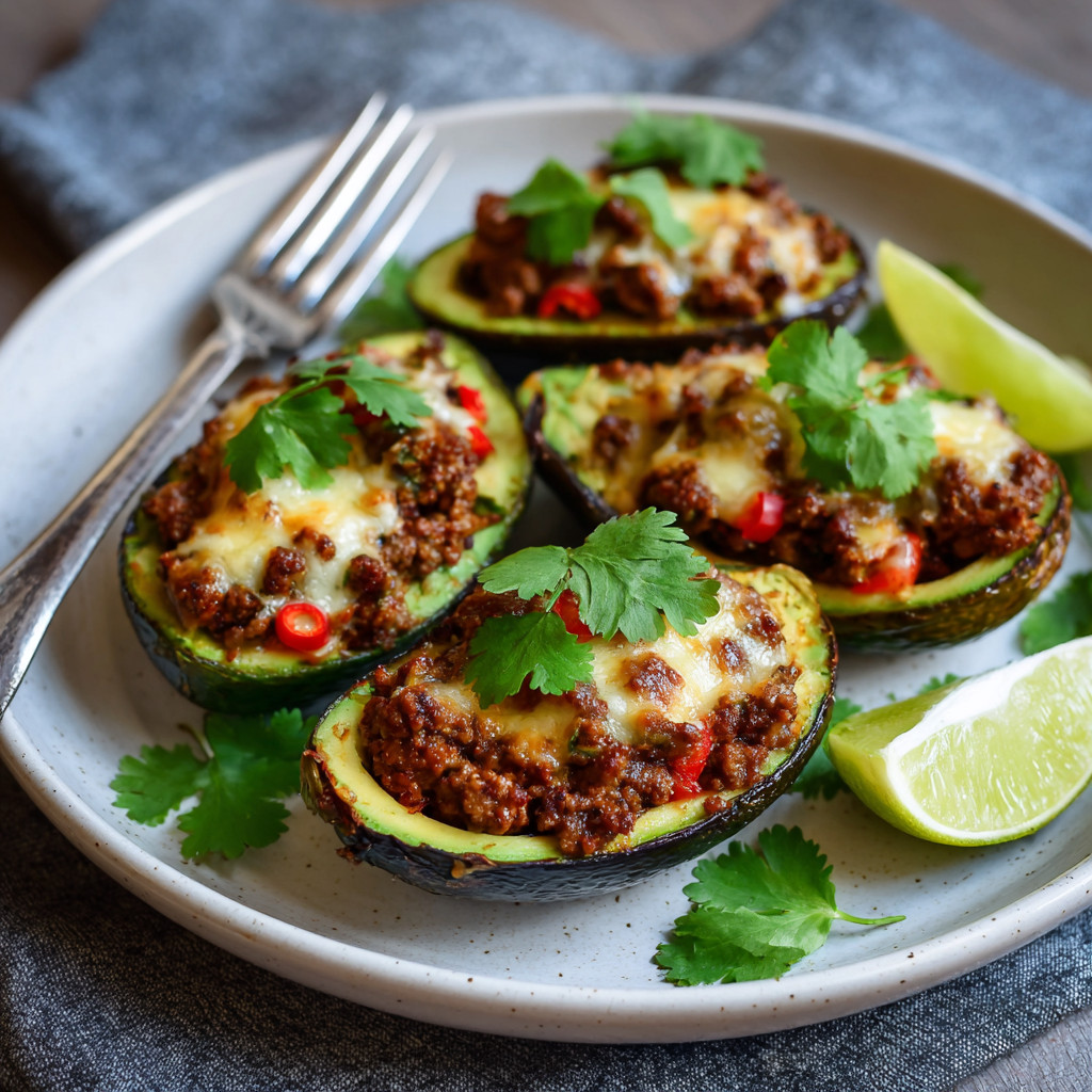 Keto Baked Avocado Boats with Spiced Mince: Discover Joy!