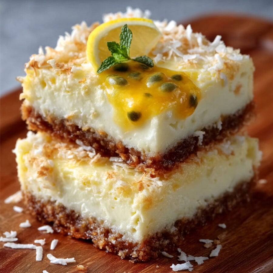 Keto Passionfruit Cheesecake Bars