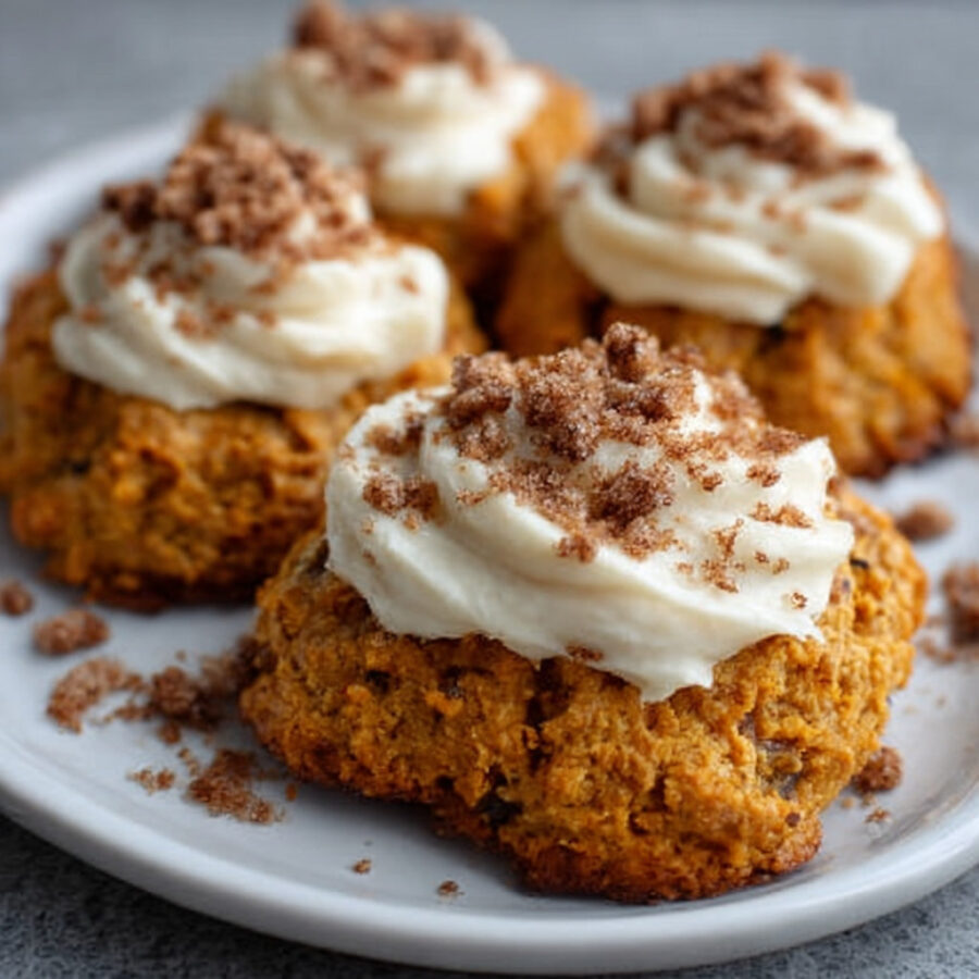 Keto Pumpkin Cookies with Maple Cream Cheese Frosting