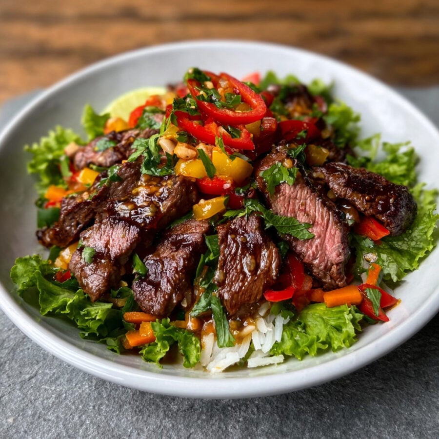 Lemongrass Grilled Keto Beef Salad