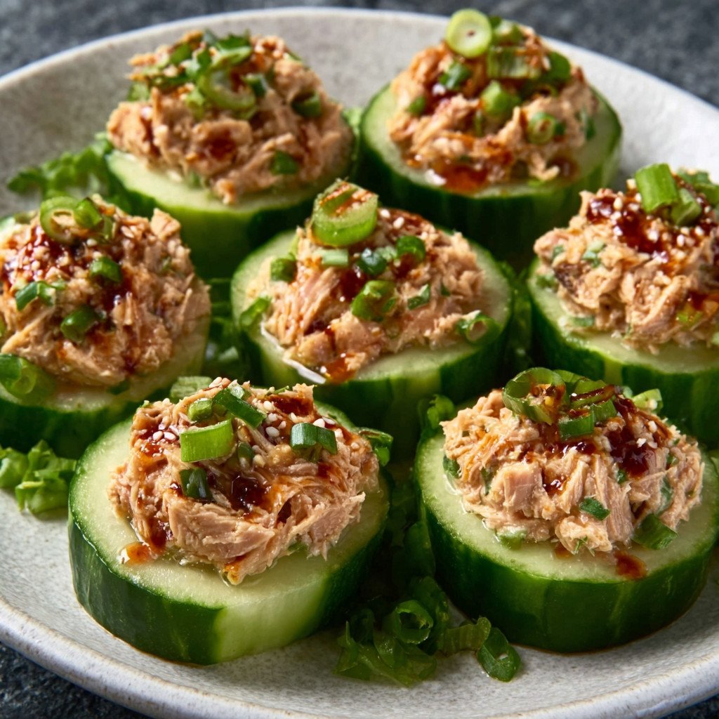 Low-Carb Spicy Tuna Cucumber Cups: A Zesty Delight!