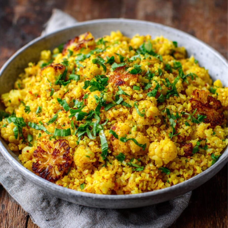 Low-Carb Turmeric Cauliflower Biryani