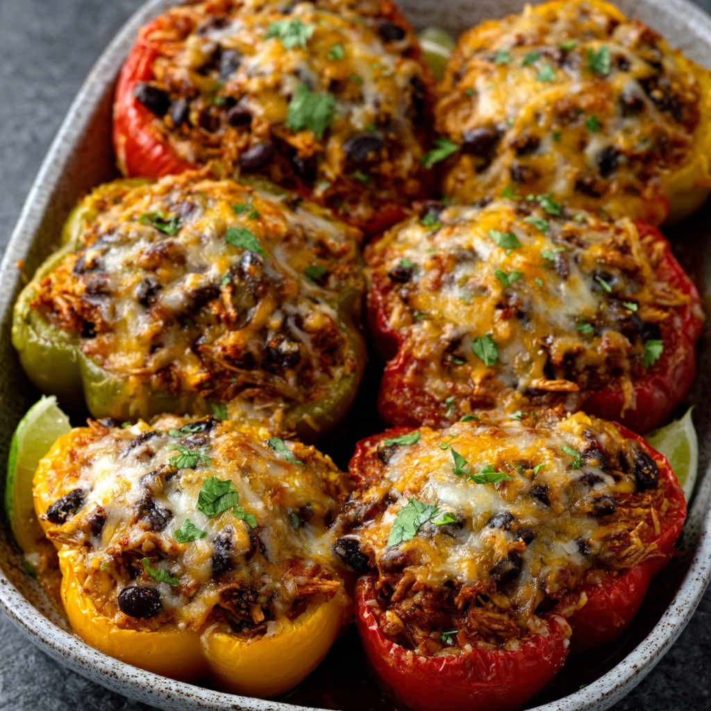 Mexican Chipotle Chicken Stuffed Peppers are a must-try!