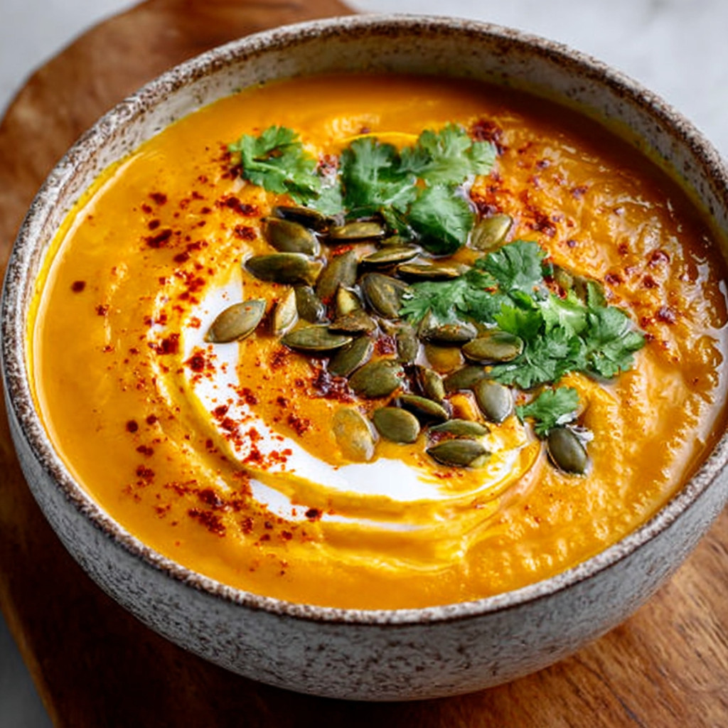 Savory Low-Carb Pumpkin Soup with Curry & Coconut delights!