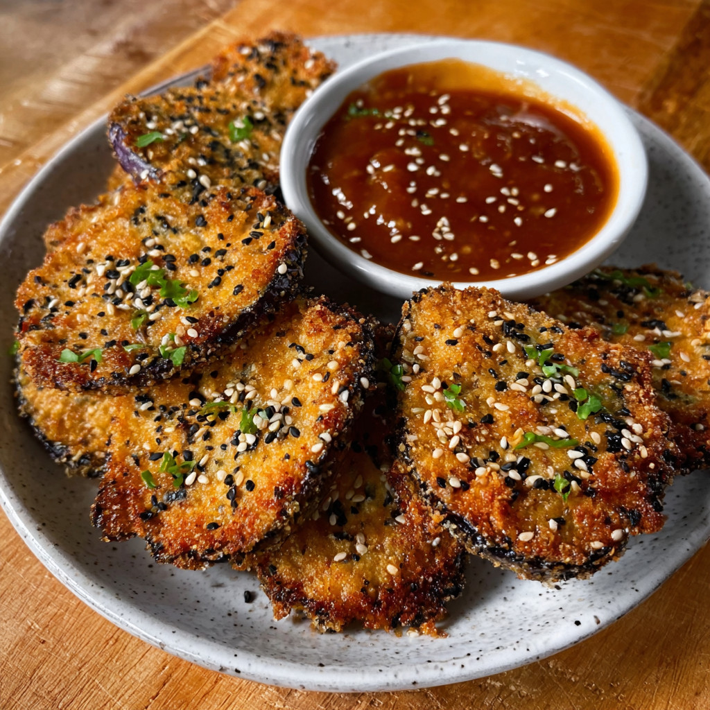 Sesame-Crusted Keto Eggplant Chips: A Crunchy Delight!