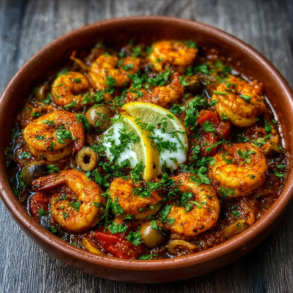 Shrimp & Olive Keto Tajine with Lemon Cream is Delicious!