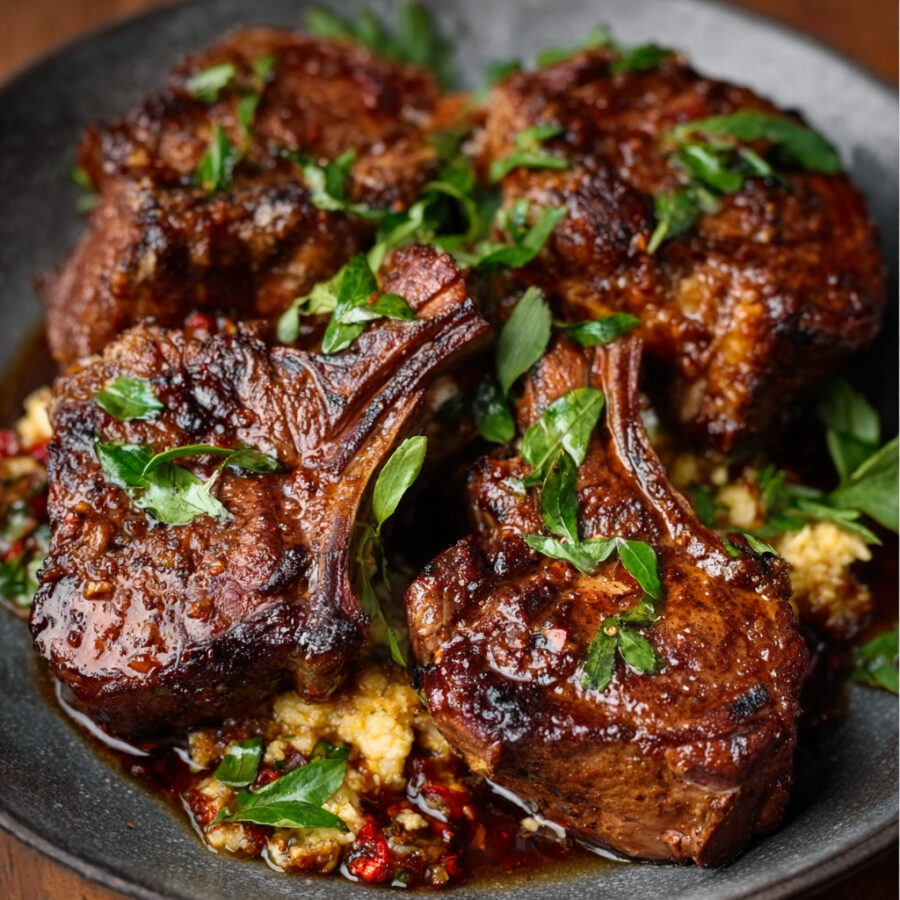 Spiced Lamb Chops with Chakalaka Butter