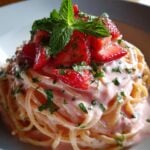 Sweet Strawberry Pasta with Cream