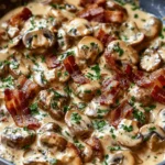 Creamy Mushroom & Bacon Skillet First Image First Image