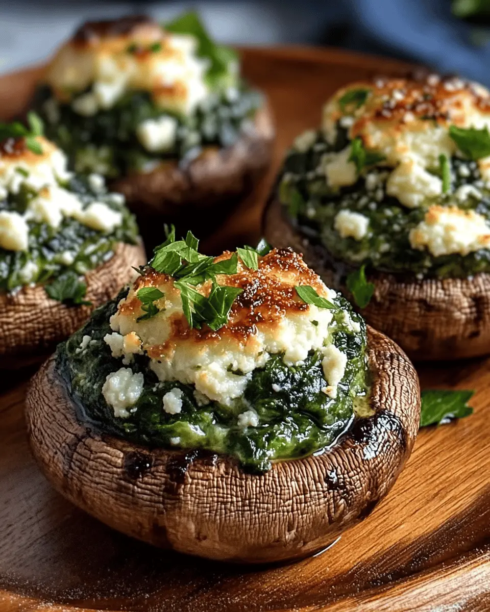 Spinach Feta Stuffed Mushrooms: Irresistibly Easy Air Fryer Delight